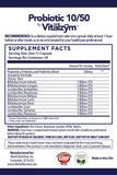 Probiotic 10/50 by Vitalzym Supplement Facts